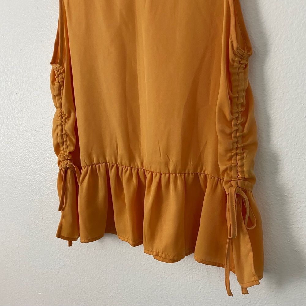 Target Orange Ruched Drawstring Ruffle Tank Top - Picture 3 of 4